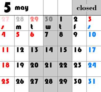 5月のカレンダー